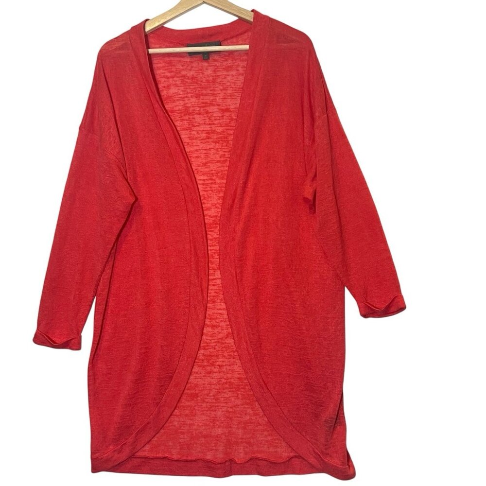 Sunday In Brooklyn Anthropologie Women Open Front Cardigan Medium Red Christmas